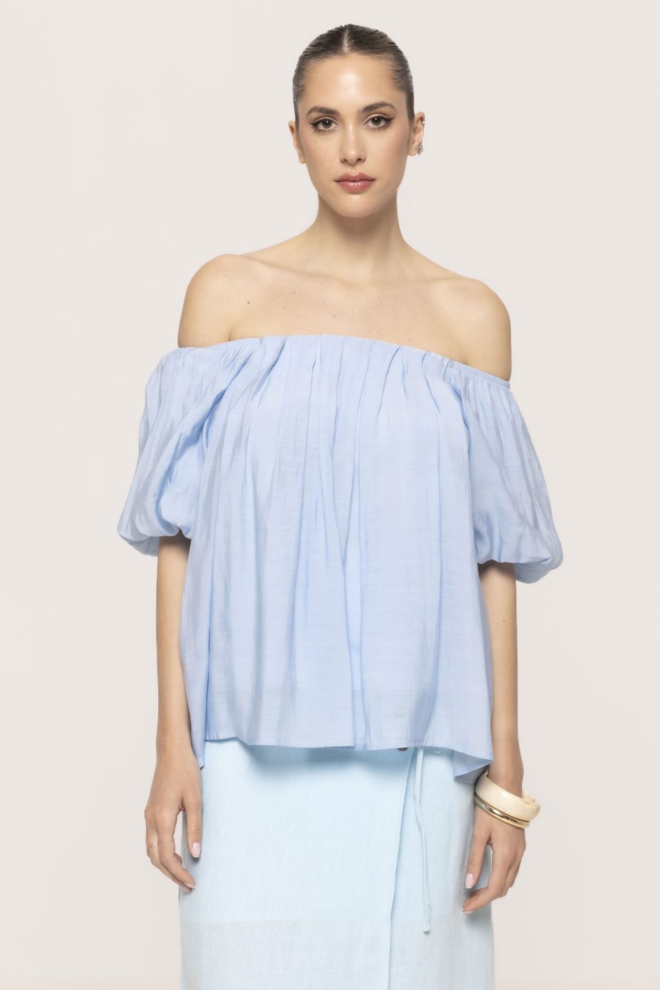 Bluza pe umeri cu pliuri Narcisa