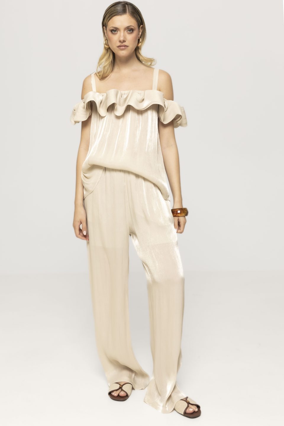 Pantalon satinat Daria