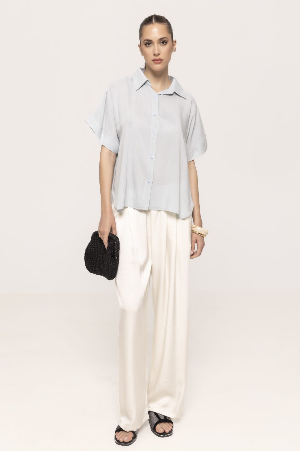 Pantalon casual satinat Sonia
