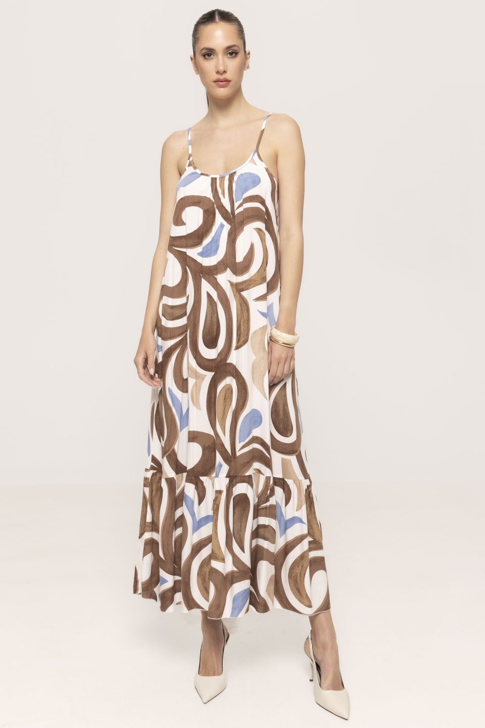 Rochie imprimata cu bretele Alice