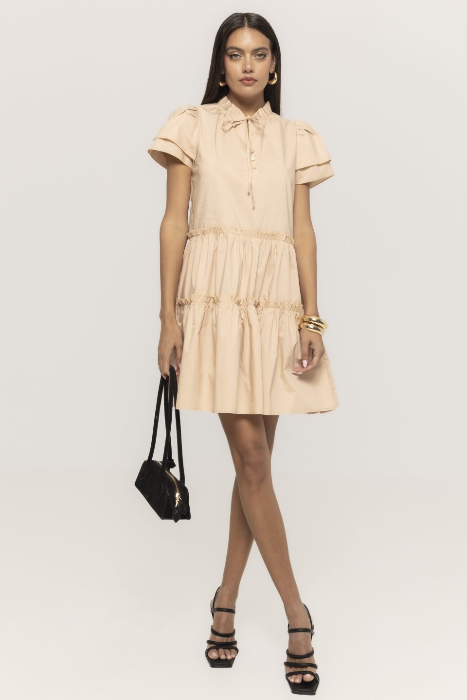 Rochie mini cu maneci bufante Despina