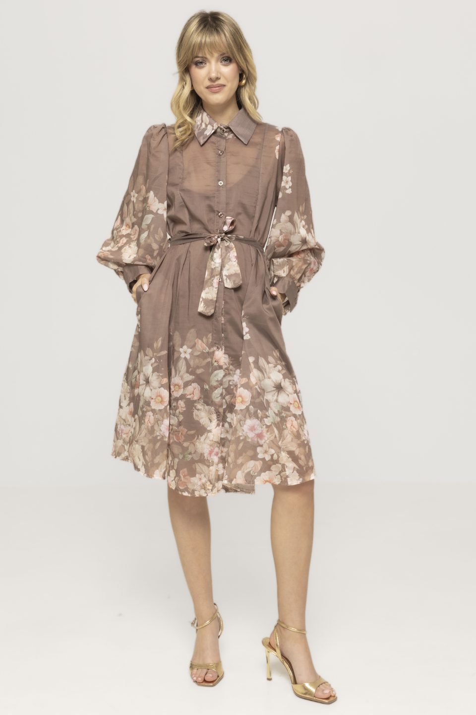 Rochie midi cu imprimeu floral Loredana
