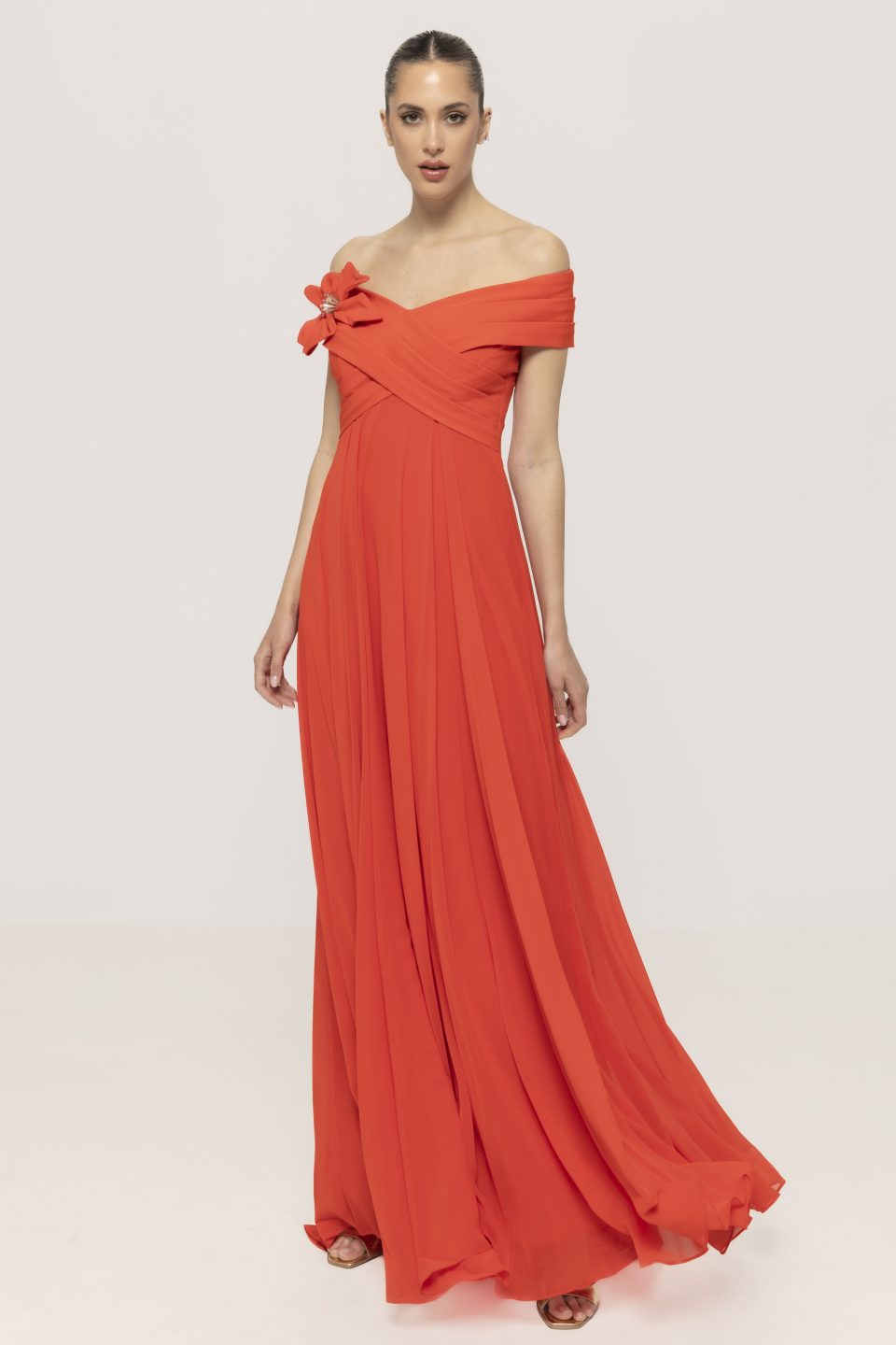 Rochie de seara cu aplicatie floare Myrra