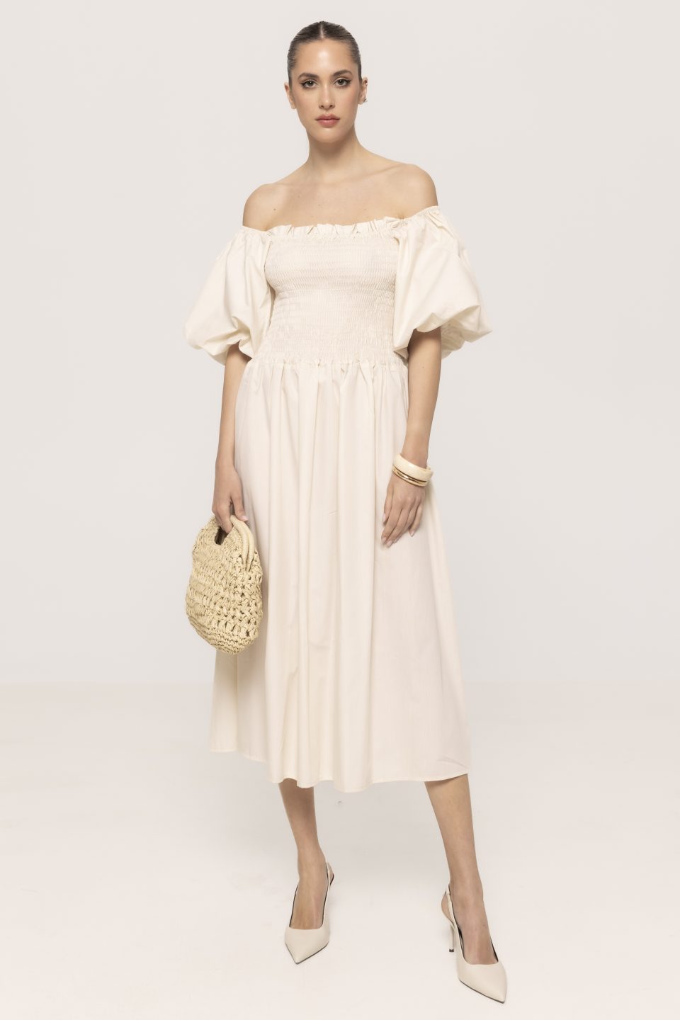 Rochie pe umeri cu maneci bufante Virginia
