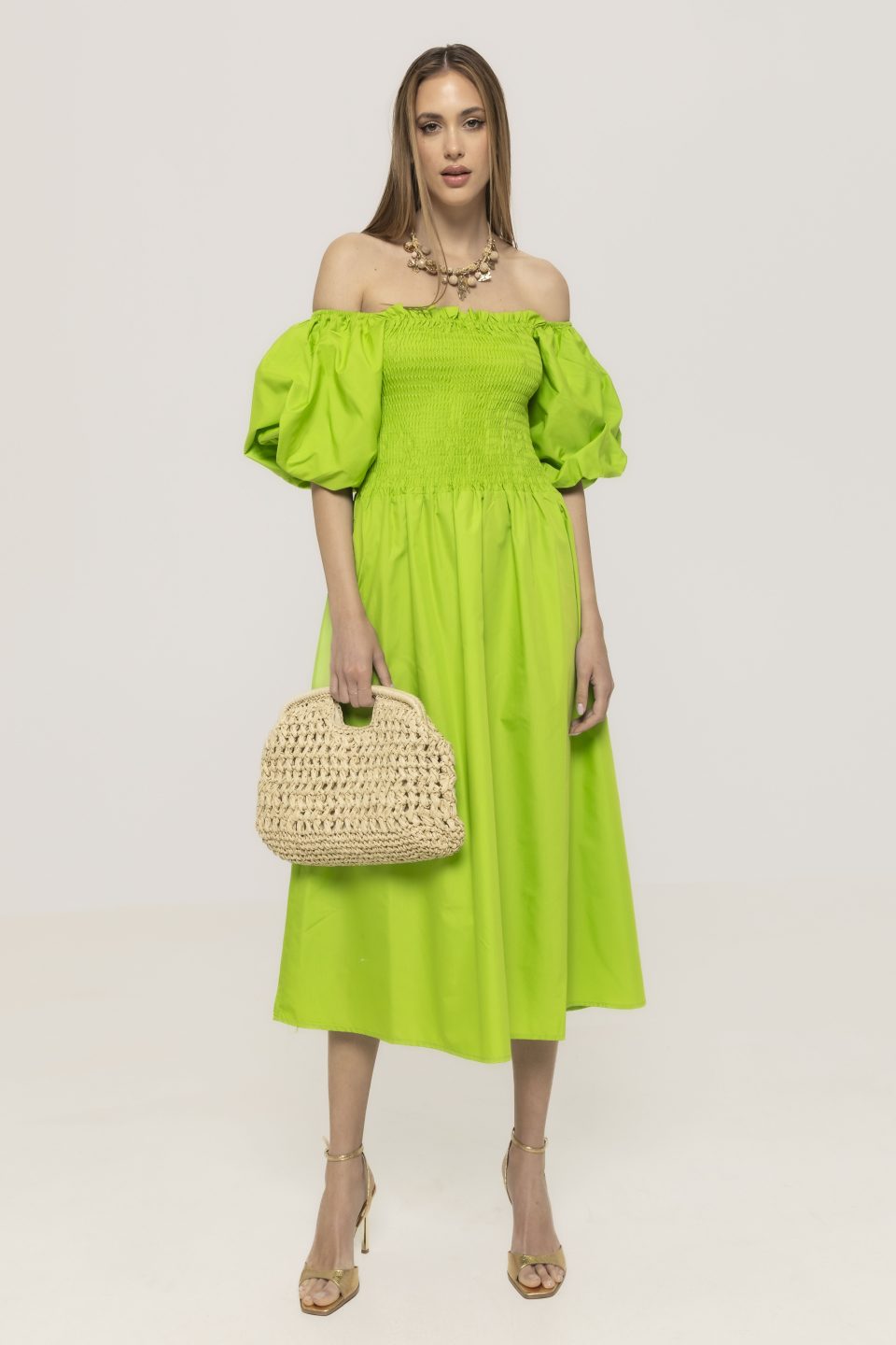 Rochie pe umeri cu maneci bufante Virginia