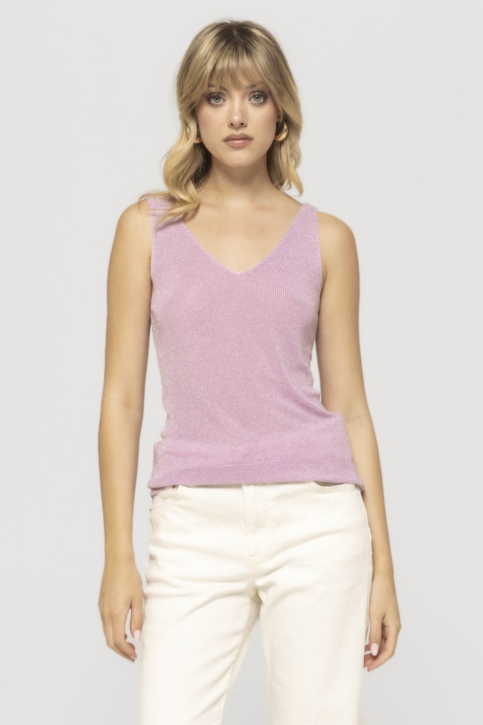 Top casual cu sclipici Mira