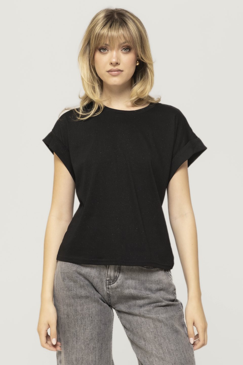 Tricou casual cu sclipici Aida