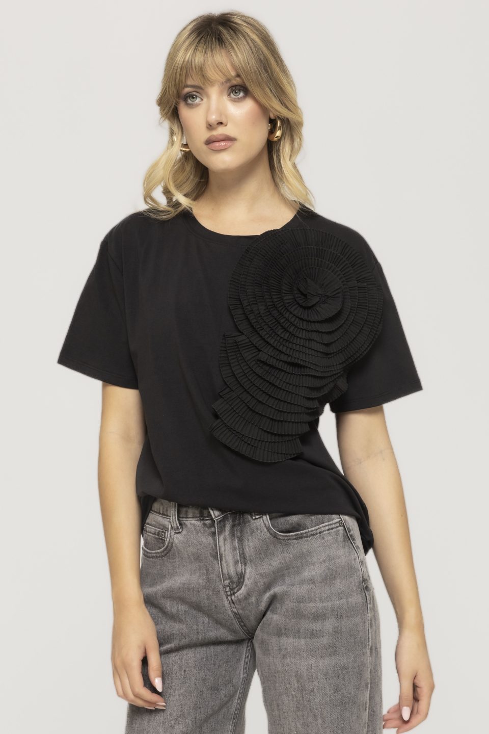 Tricou cu aplicatie floare Ivy