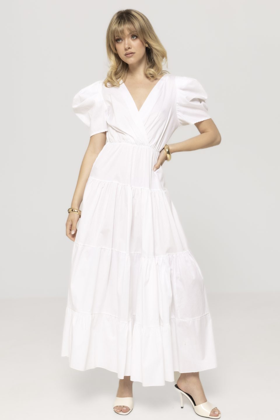 Rochie vaporoasa cu maneci bufante Angela