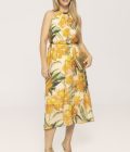 Rochie midi imprimata cu aplicatii pietre Nelly