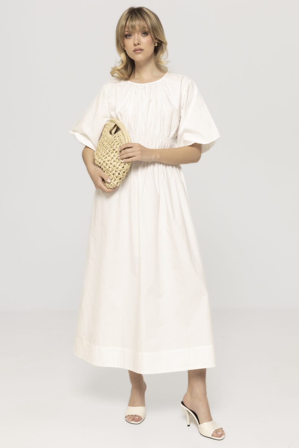 Rochie midi cu maneci bufante Verona