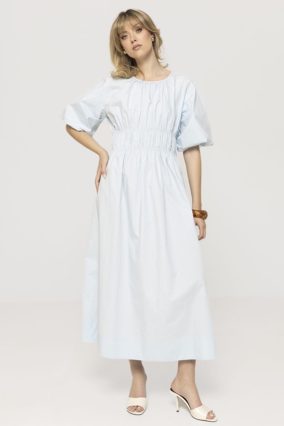 Rochie midi cu maneci bufante Verona