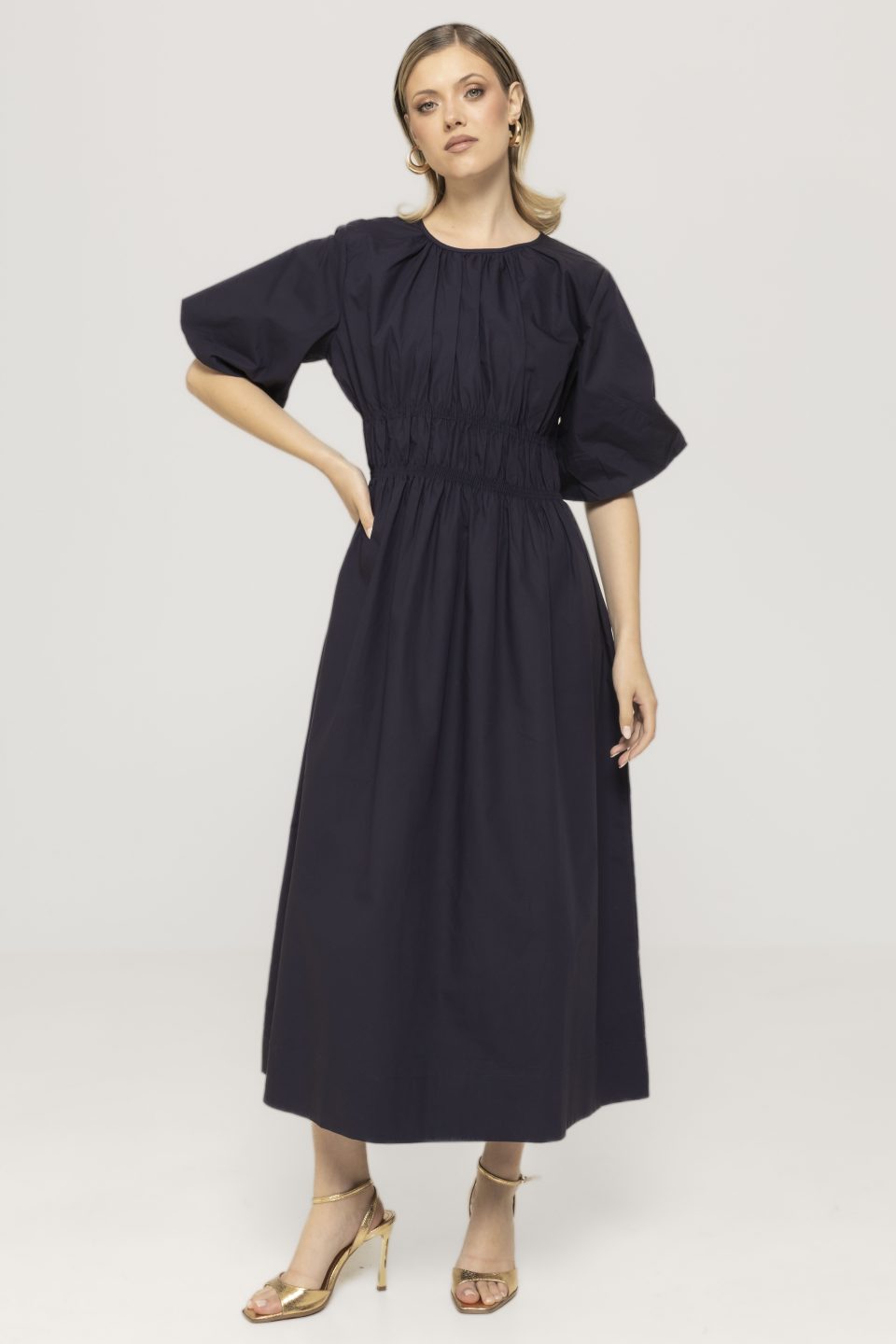 Rochie midi cu maneci bufante Verona
