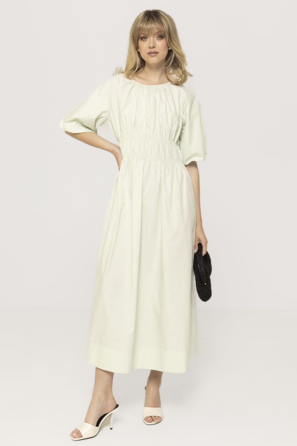 Rochie midi cu maneci bufante Verona