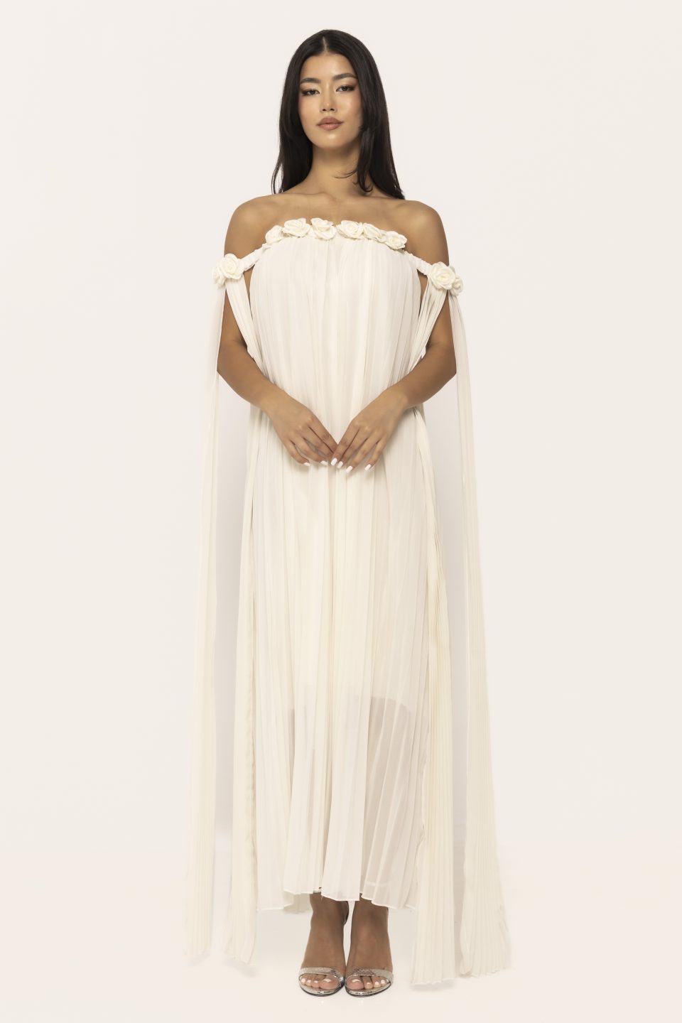 Rochie eleganta cu aplicatii flori Agatha