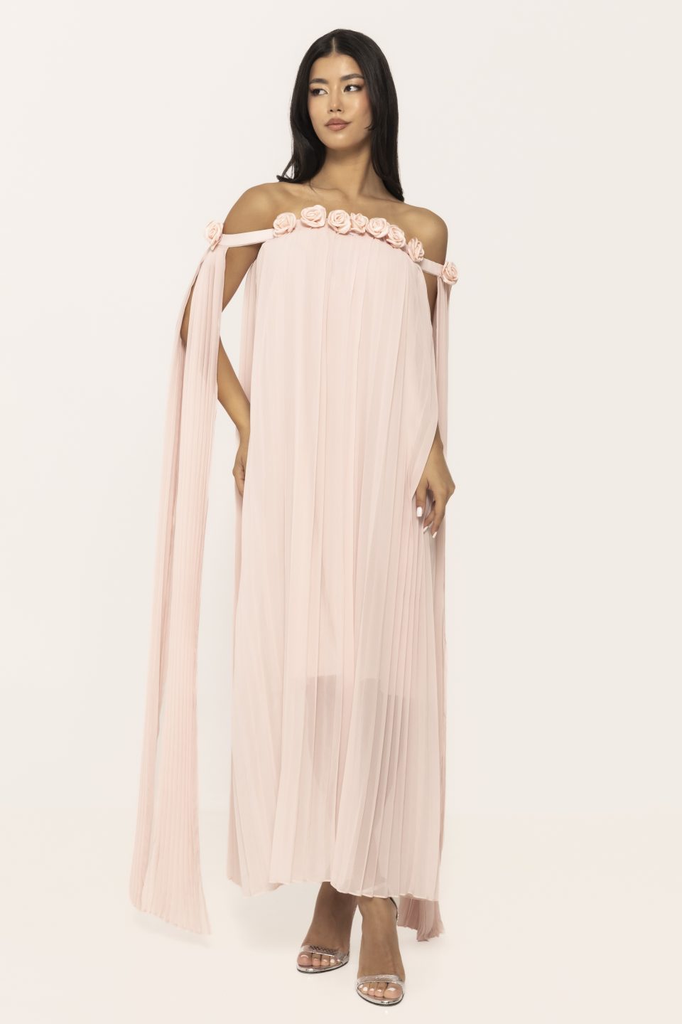 Rochie eleganta cu aplicatii flori Agatha
