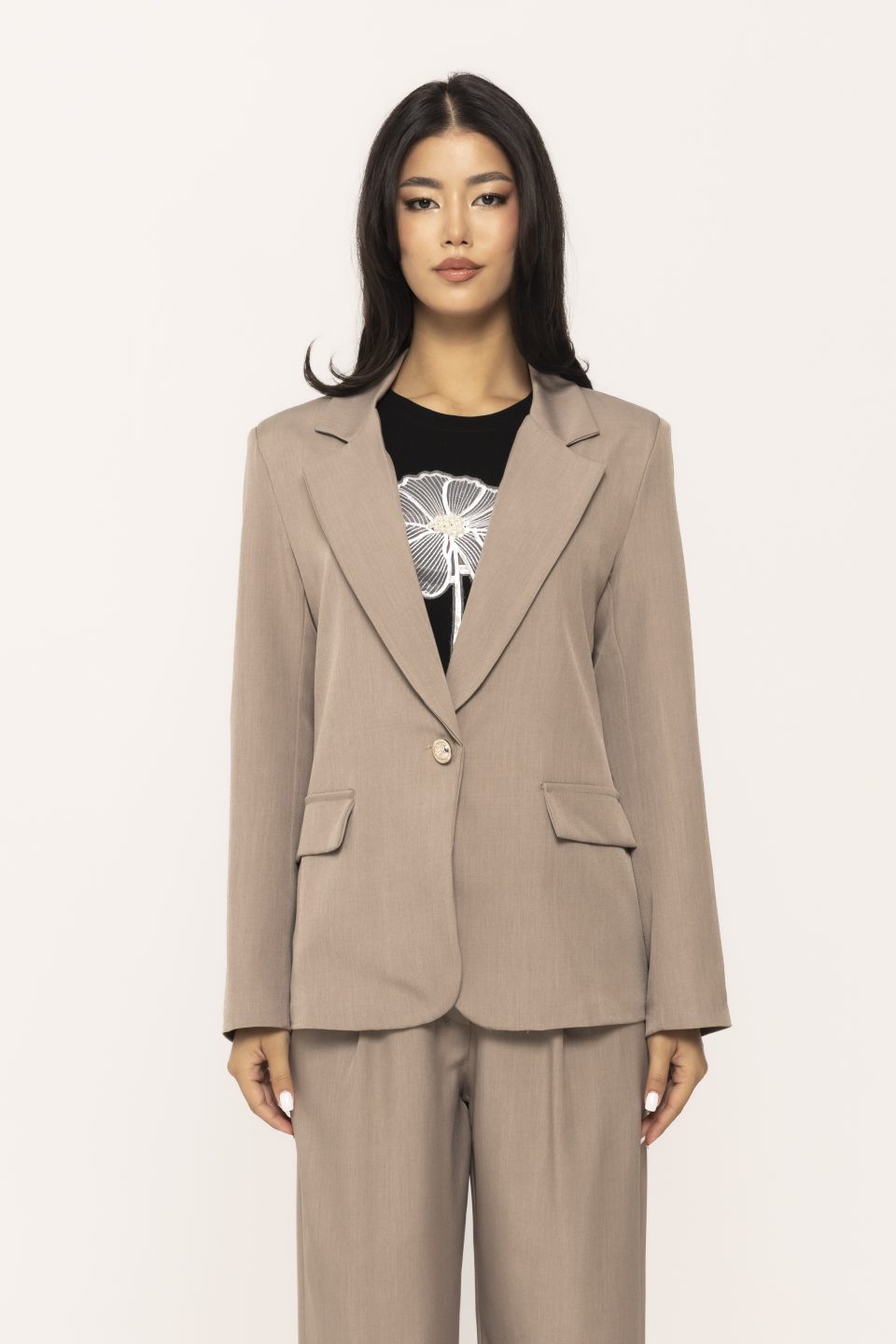 Sacou office cu un nasture Tiffany