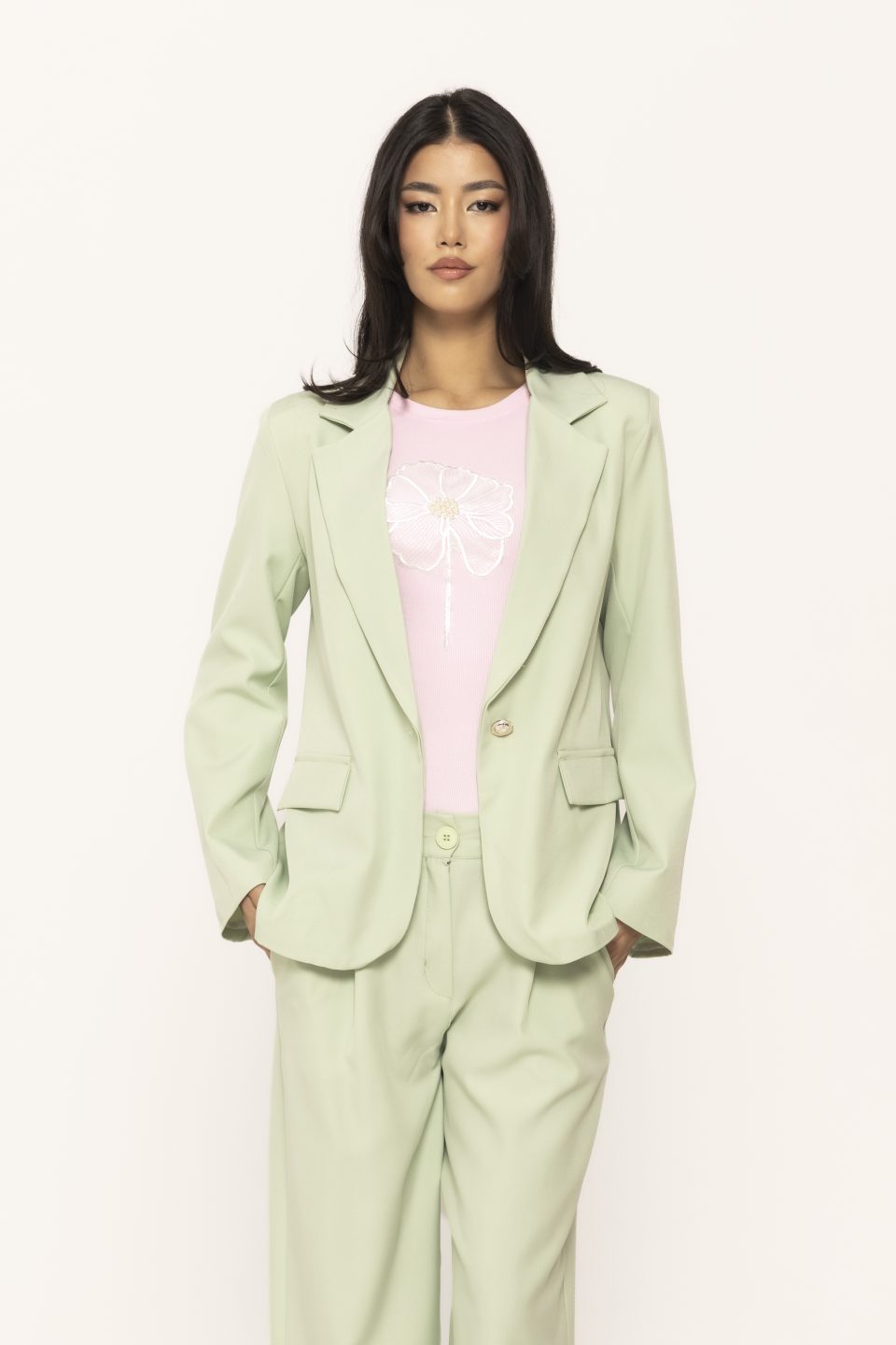 Sacou office cu un nasture Tiffany