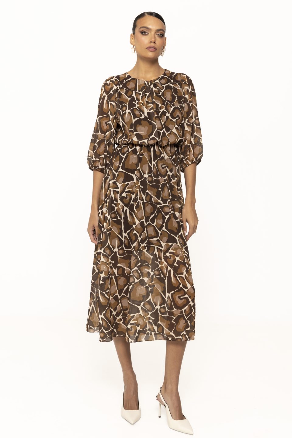 Rochie midi cu imprimeu Cady