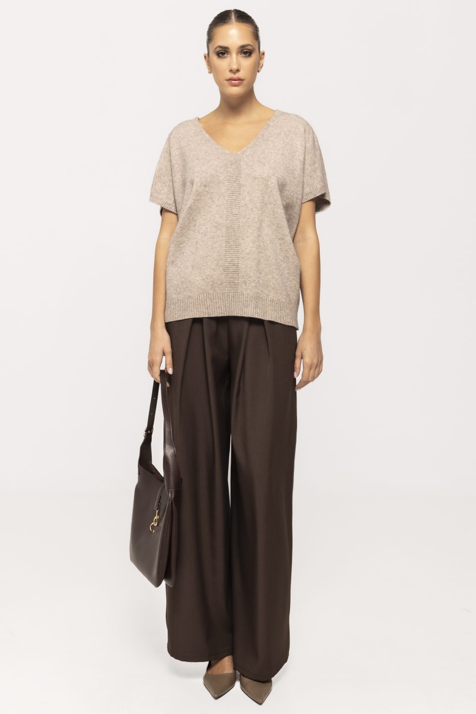 Pantalon evazat cu pense Nicola