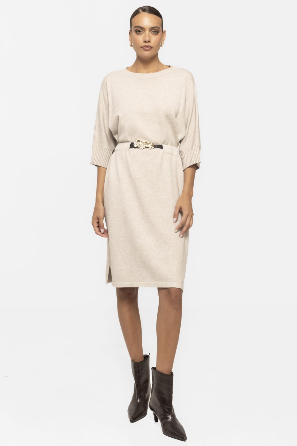 Rochie din tricot cu curea in talie Livia