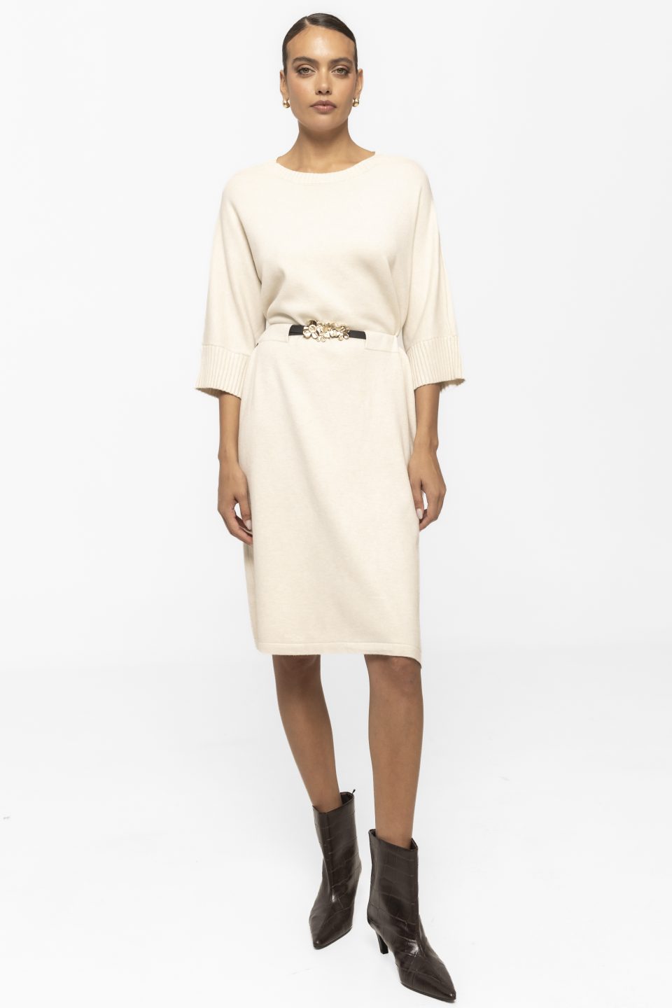 Rochie din tricot cu curea in talie Livia