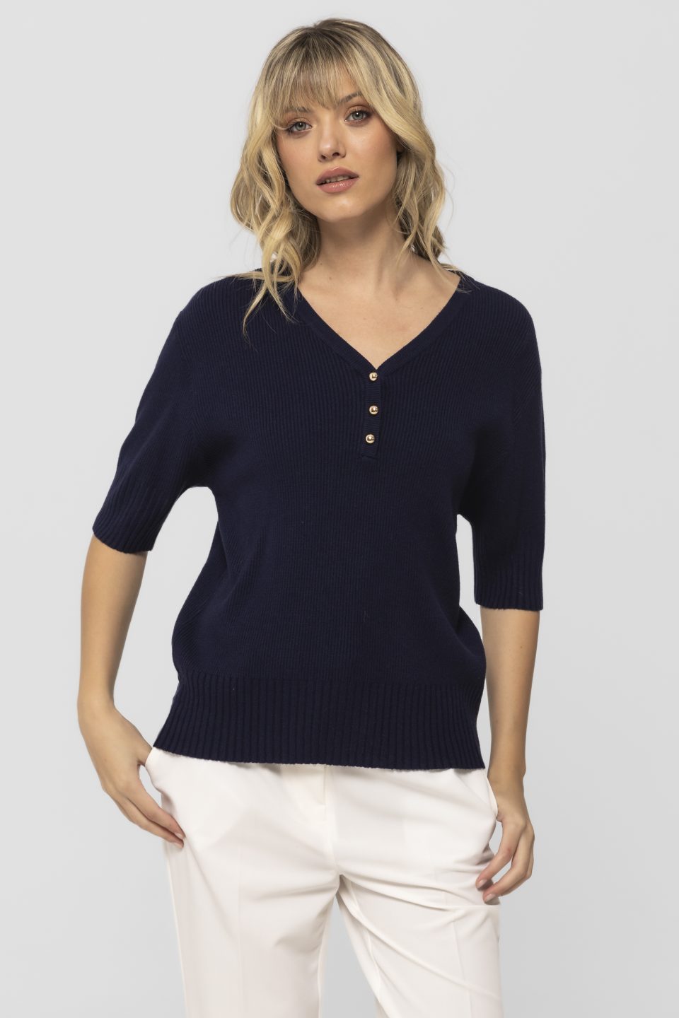 Pulover casual cu maneca scurta Agnes