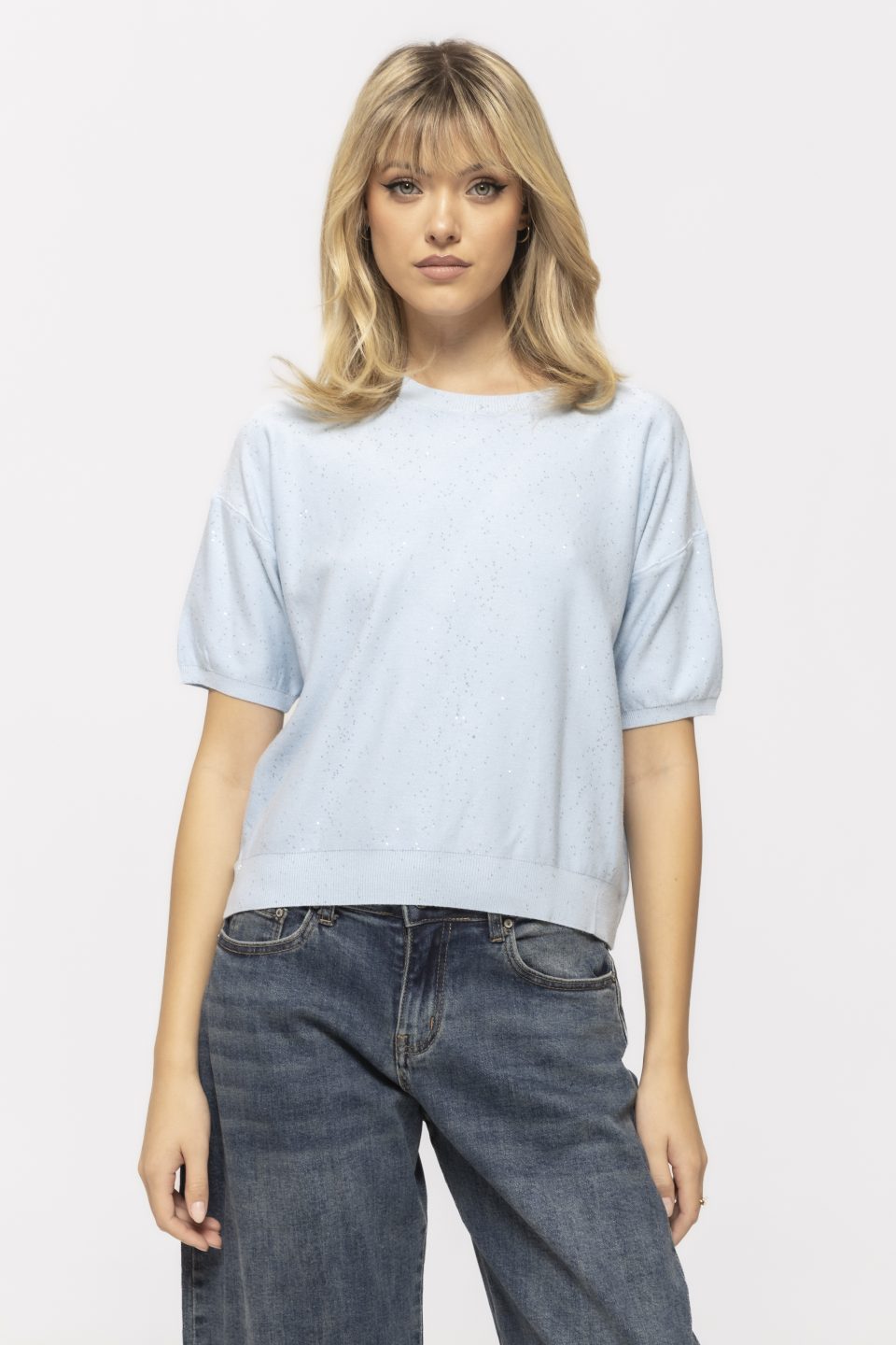 Pulover casual cu maneca scurta Catinca