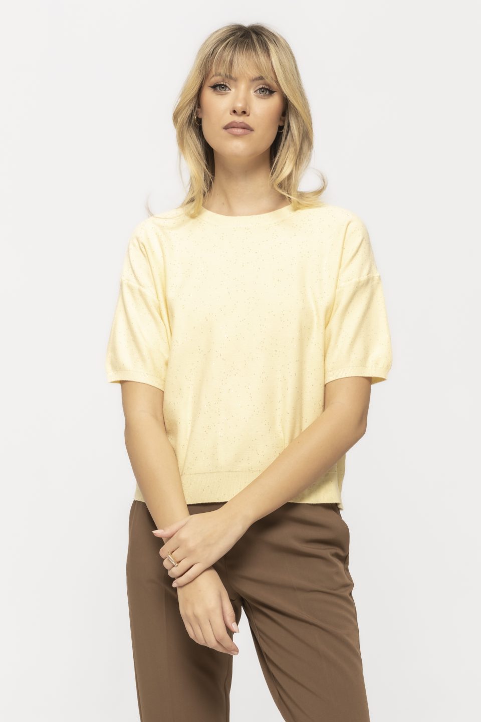 Pulover casual cu maneca scurta Catinca