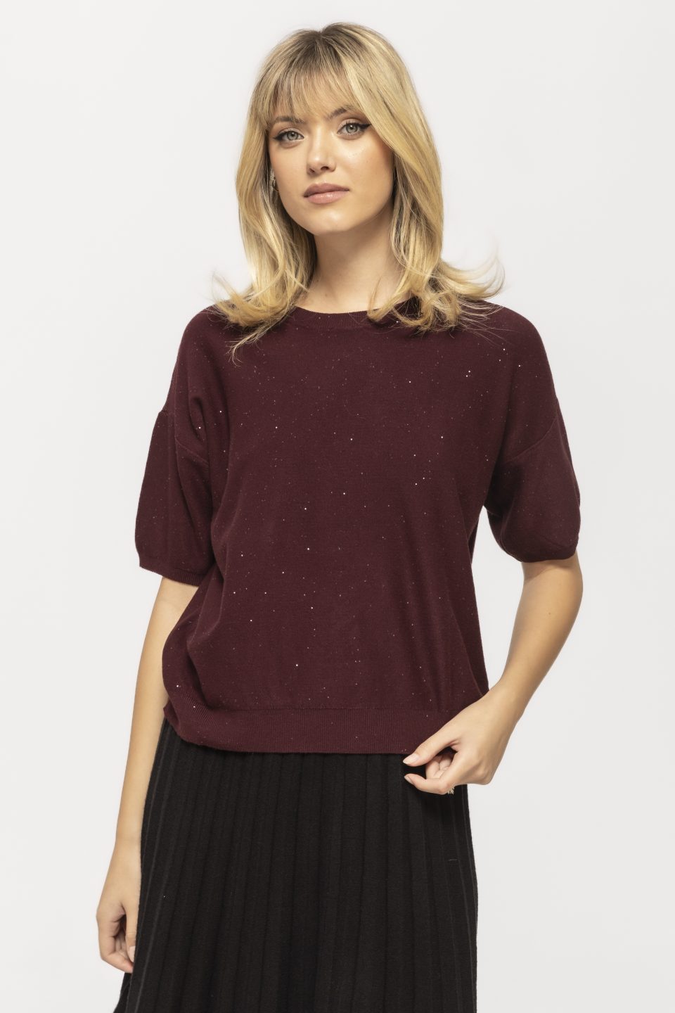 Pulover casual cu maneca scurta Catinca