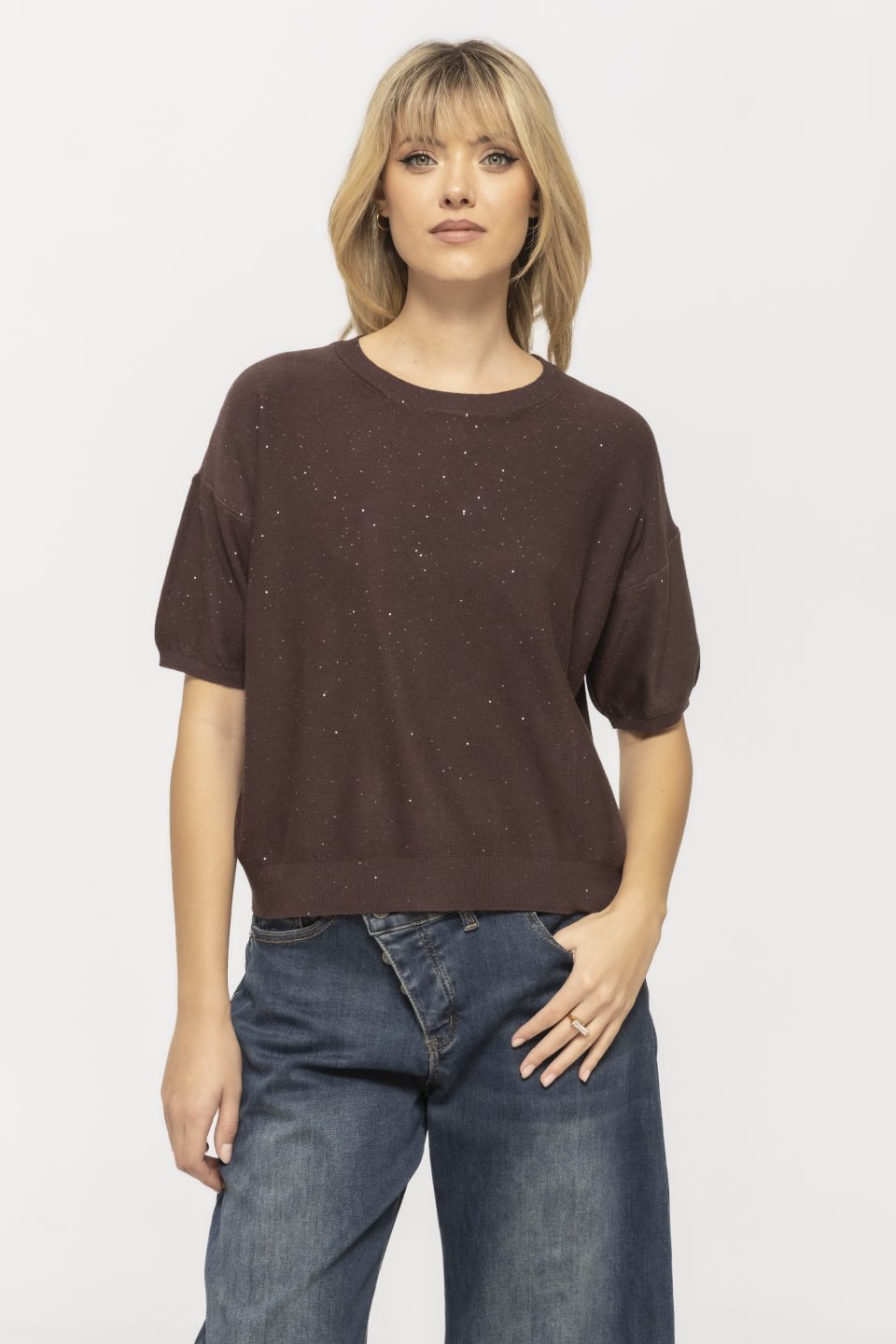 Pulover casual cu maneca scurta Catinca