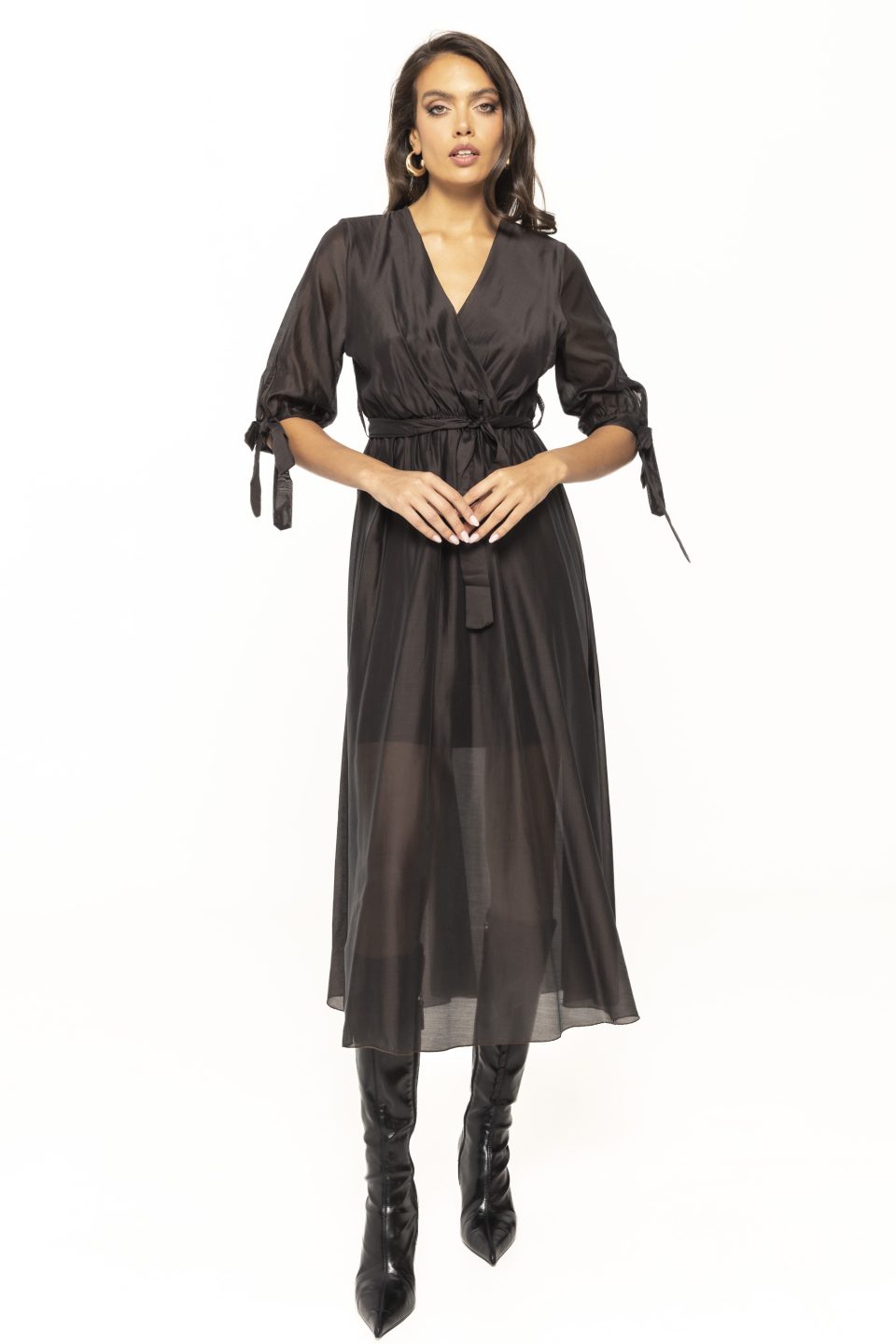 Rochie midi cu cordon in talie Daria