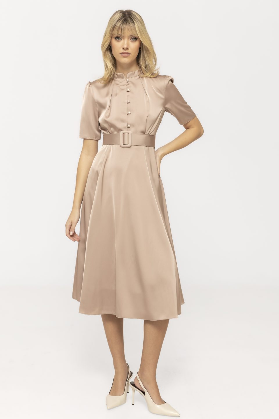 Rochie midi satinata Sara