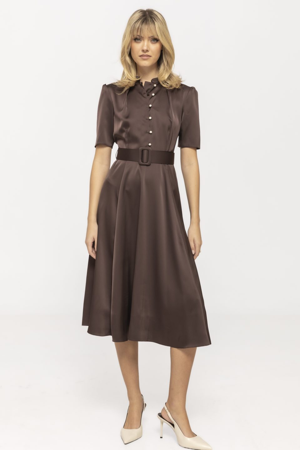 Rochie midi satinata Sara