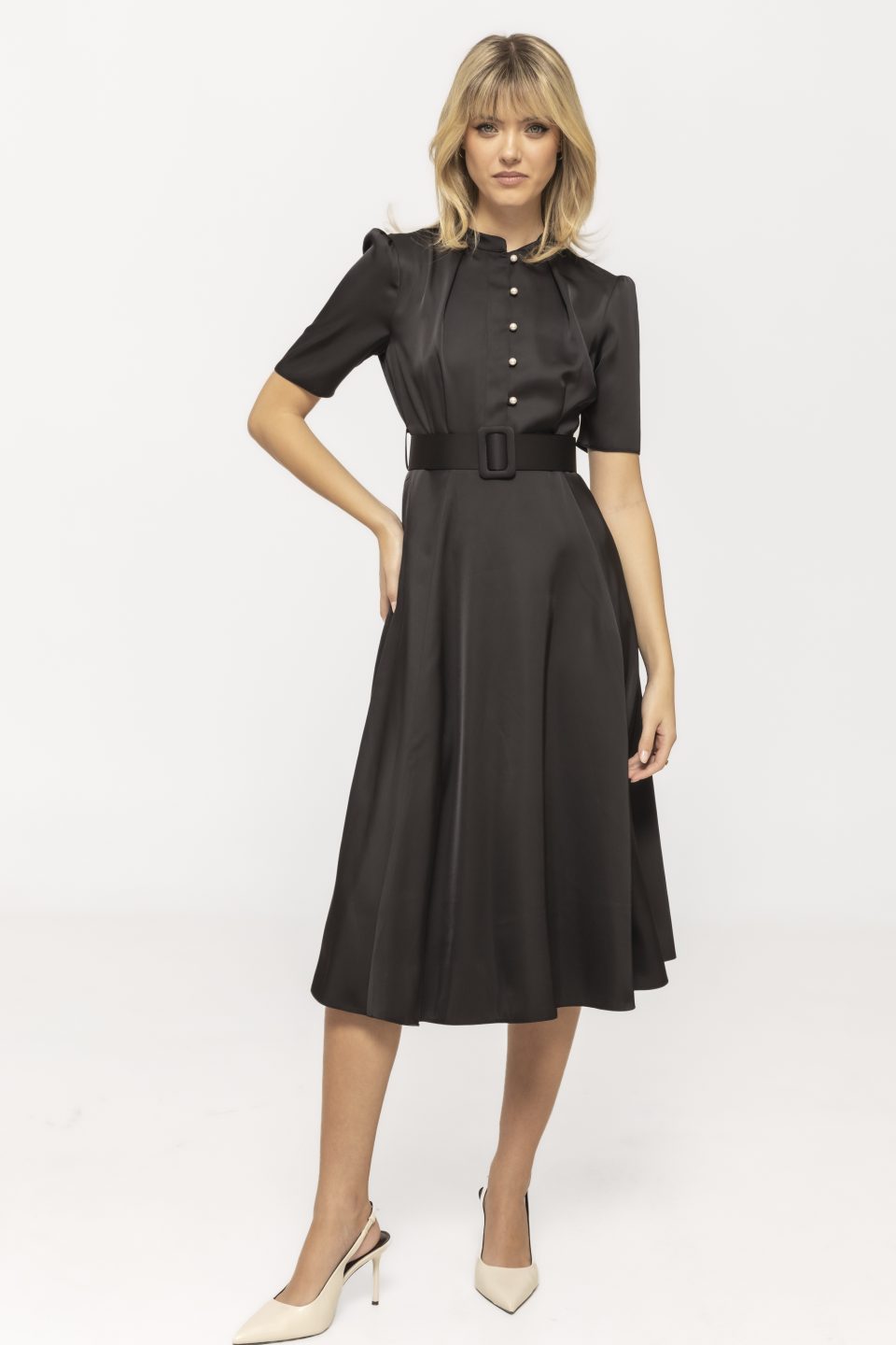 Rochie midi satinata Sara