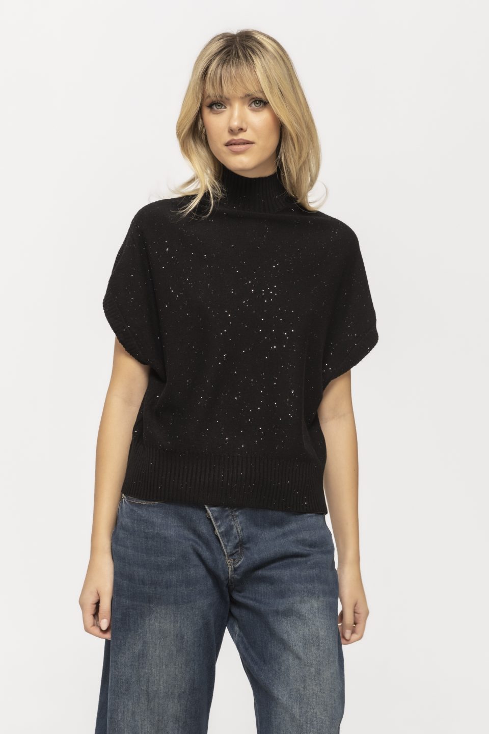 Top din tricot cu paiete Doris