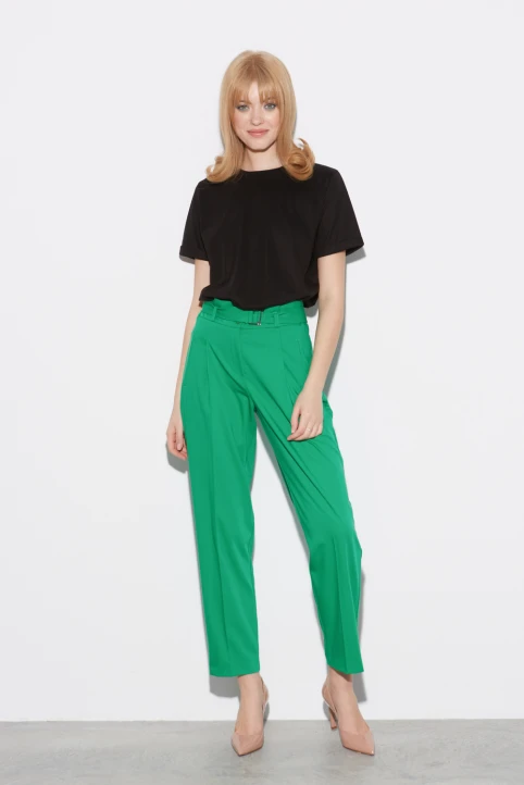 Pantalon-verde-cu-talie-inalta-Olivia