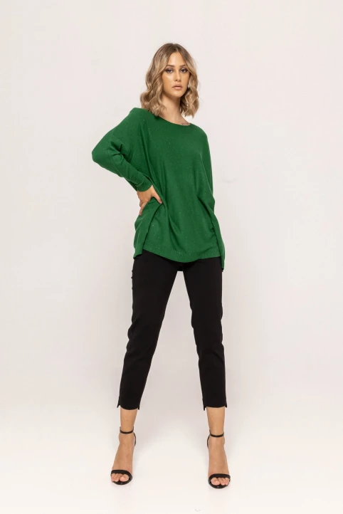 Pulover-cu-fir-metalizat-Luana-verde-ETIC-1