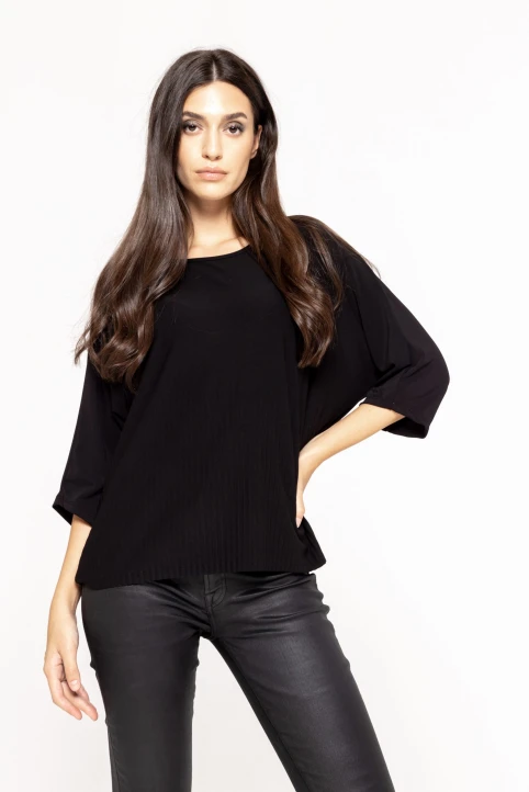 Bluza-cu-maneca-trei-sferturi-Mira-negru-ETIC-2