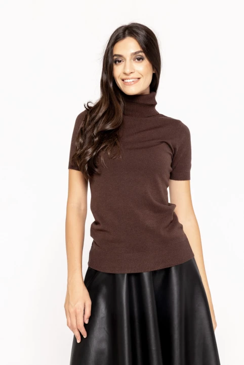 Helanca-cu-maneca-scurta-Rose-maro-ETIC-1