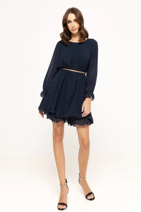 Rochie-cu-accesoriu-metalic-Anny-bleumarin-ETIC