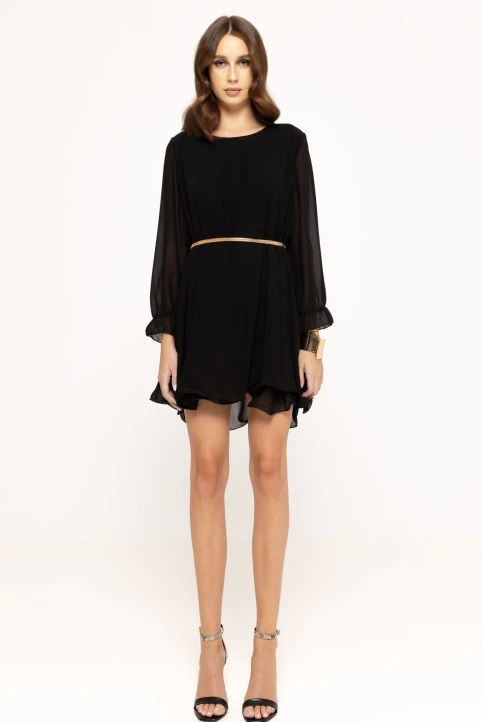 Rochie-cu-accesoriu-metalic-Anny-negru