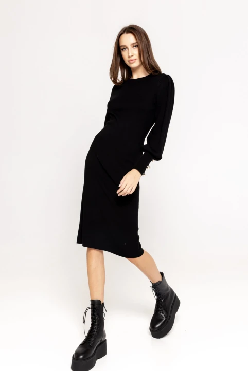 Rochie-cu-nasturi-aplicati-Dolly-negru-ETIC-2