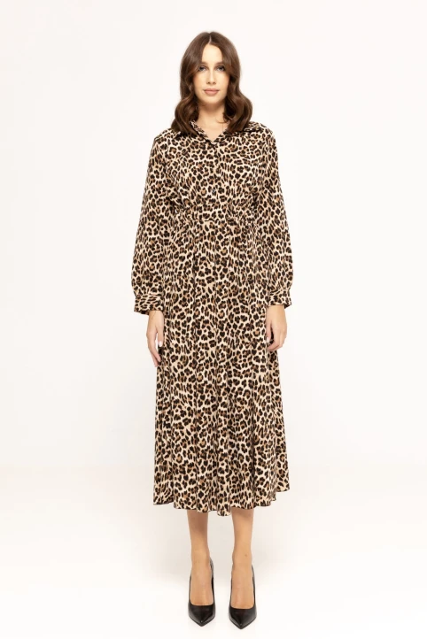 Rochie-midi-cu-buzunare-Dana-leopard