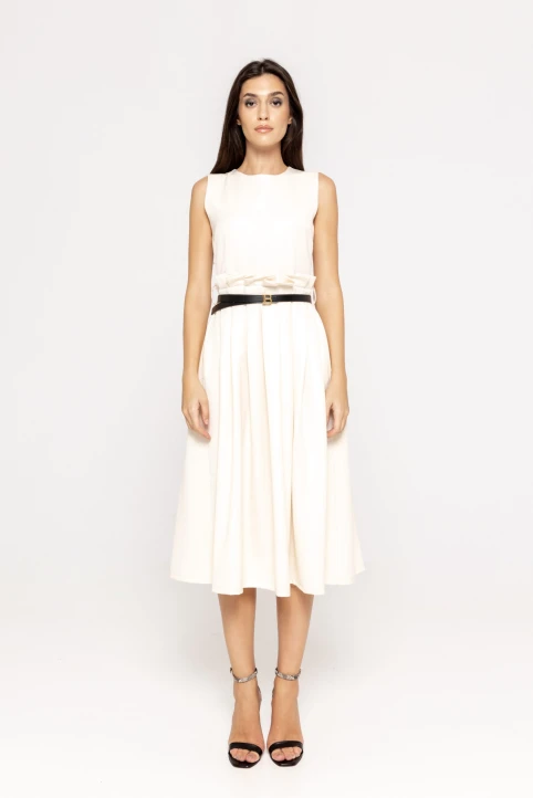 Rochie-midi-cu-pliuri-Georgy-ivory