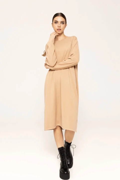 Rochie-midi-din-tricot-Oli-maro-ETIC-1