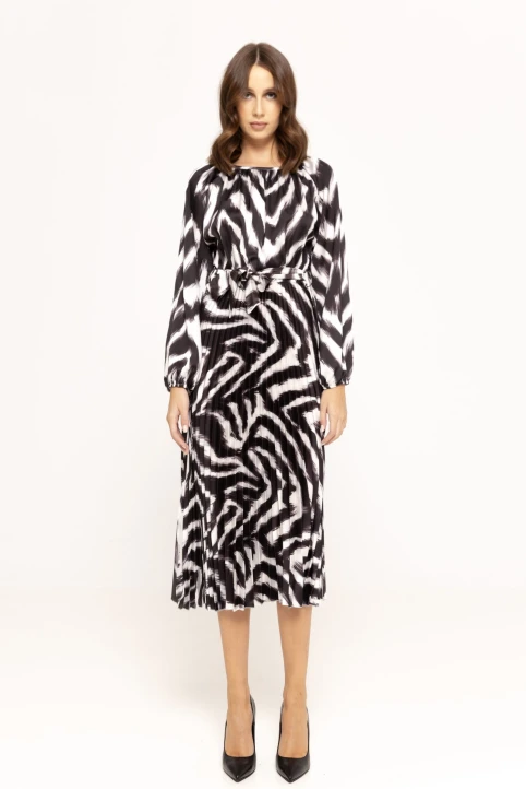 Rochie-midi-plisata-Ronnie-imprimat