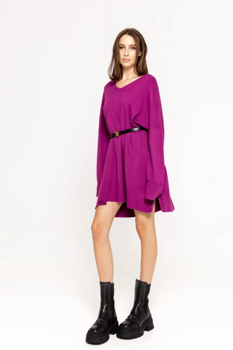 Rochie-scurta-din-tricot-Mira-grena-ETIC-1