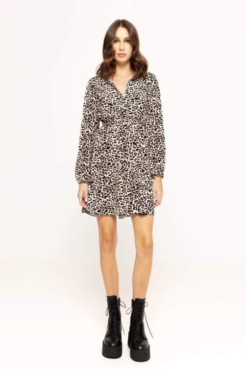 Rochie-scurta-din-vascoza-Lara-crem