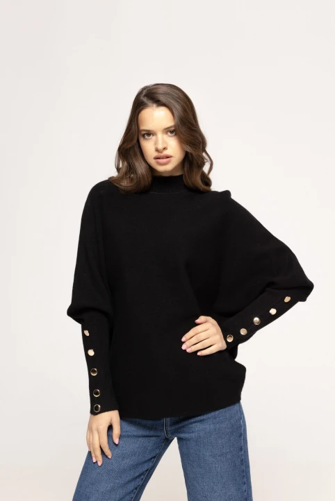 Pulover-cu-nasturi-aplicati-Serena-negru-ETIC-1